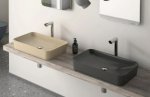 Ultra Aufsatzwaschbecken Rechteckig Breite: 60 cm Farbe: Basalt Matt – Bild 2