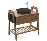 Ultra Aufsatwascbecken Quadratisch Breite: 40 cm Farbe: Schwarz Matt – Bild 2