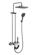 Piano Säulenduschsystem mit Thermostat Farbe: Metallic Grau
