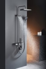 Piano Säulenduschsystem mit Thermostat Farbe: Metallic Grau – Bild 2