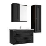 Kayra Hochschrank mit Türenfront Breite: 30 cm Farbe: Antrazit Matt