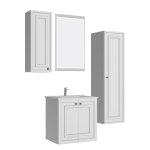 Kayra Hochschrank mit Türenfront Breite: 35 cm Farbe: Weiß Matt – Bild 3