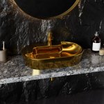 Topic Aufsatzwaschbecken Vergoldet Farbe: Weiß