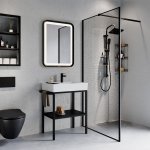 Truva LED Spiegel Breite: 55 cm Farbe: Schwarz/Massiv – Bild 2