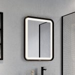 Truva LED Spiegel Breite: 55 cm Farbe: Schwarz/Massiv