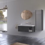 Drop Waschbeckenunterschrank Breite: 120 cm Farbe: Antrazit/Antrazit