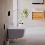 Vitra V-Care Prime Dusch-WC, VitraFlush, VitraClean, spülrandlos, antibakteriell, weiß – Bild 3