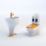 Stand-WC-SET Ducky, Farbe: Weiß – Bild 3