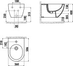 Free Hänge Bidet ohne Armatur Farbe: Cappuciono Matt – Bild 3