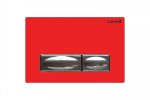 Design Betätigungsplatte aus Glas und Metall, 2-Mengentechnik Breite: 24,2 cm Farbe: Rot