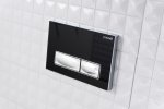 Design Betätigungsplatte aus Glas und Metall, 2-Mengentechnik Breite: 24,2 cm Farbe: Schwarz – Bild 2