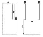 TP Urinal Trennwand Höhe: 70 cm Farbe: Cappuciono Matt – Bild 3